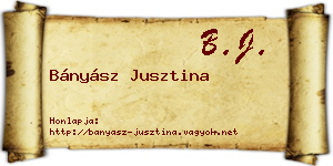 Bányász Jusztina névjegykártya